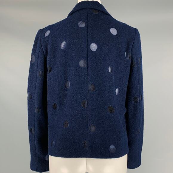 COMME des GARCONS 1997 Size M Navy Black Wool Blend Short Jacket - Picture 3 of 6